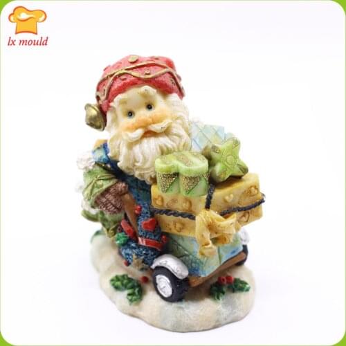 LXYY MOLD Santa Claus Silicone Molds Soap Candle Chocolate Cake Baking Moulds