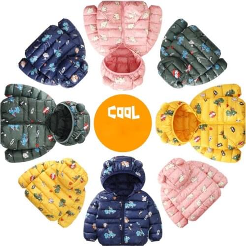 Cute Baby Girls Jacket Kids Boys Light Down Coats With Ear Hoodie Spring Girl Clothes Infant Childrens Clothing For Boys Coat