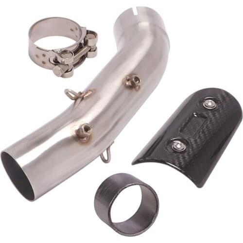 Slip-on Mid Pipe Modified Motorcycle 51mm Muffler Exhaust Reserve Catalyst with Carbon Heat Guard for Duke 390 250 RC390 2021