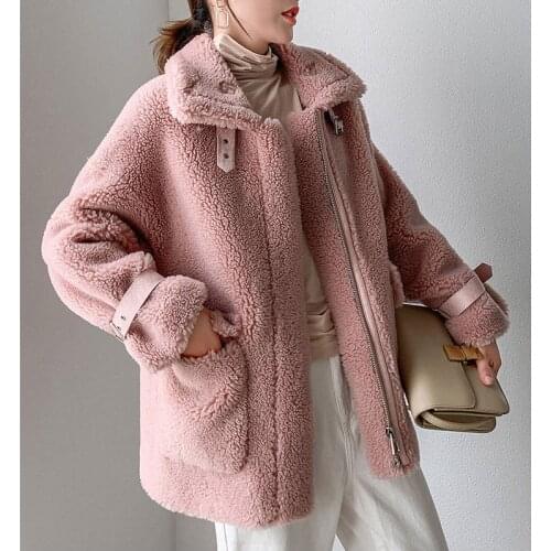 Wenfly Women Faux Lamb Fur Sheepskin Coat Loose Casual Cashmere Thick Korean Jackets Female Casual Warm Outerwear