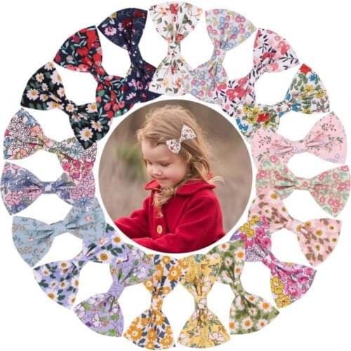 Broken Flower Bowknot Hair Clips For Cute Girls Barrettes Safty Hairpins Headwear Kids Hair Accessories 19color Free Shipping