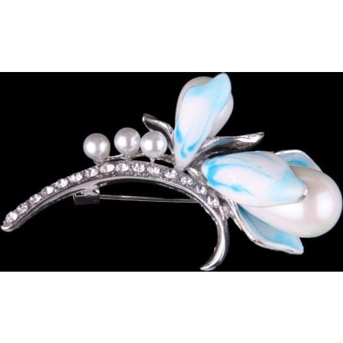 New Fashion Flowers crystal pearl jewelry shining brooch bouquet Vintage beautiful Brooches For women christmas accessories