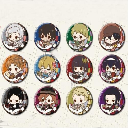 1pcs 58MM Anime Badge Bungo Stray Dogs Edogawa Ranpo Akiko Yosano Akiko Yosano Badge BADGE BROOCH Gym Badges Pins Cosplay Fans