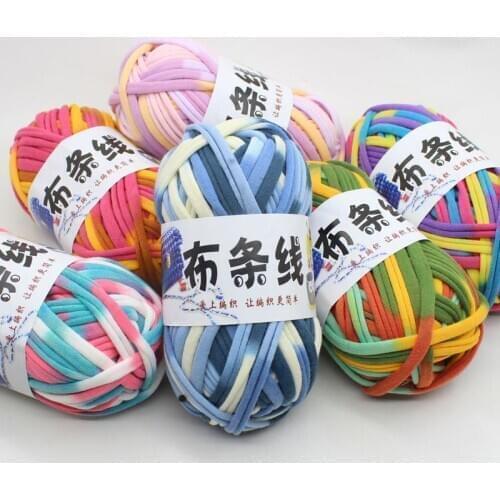 100g Thick Yarn Soft Colored Cloth Yarn for Hand Knitting Woven Bag Carpet DIY Hand-knitted Material