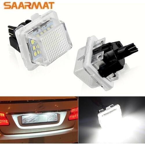 2PCS 18SMD 6000K led Number License Plate lights bulb assembly Plug and play For Mercedes-Benz W204 W204 5D W212 W216 W221