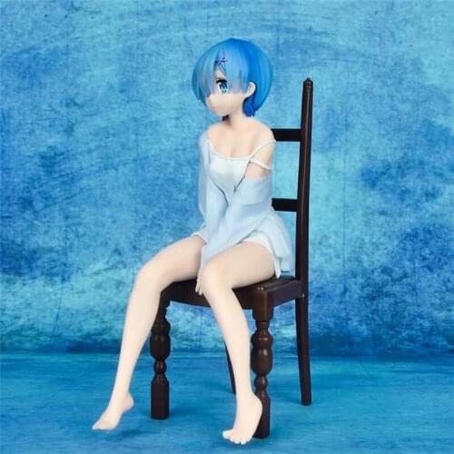 20cm Re:Life in a different world from Zero Rem Sitting in Chair Cute Ver. PVC Action Figure Cute Rem Lovly Collect Model