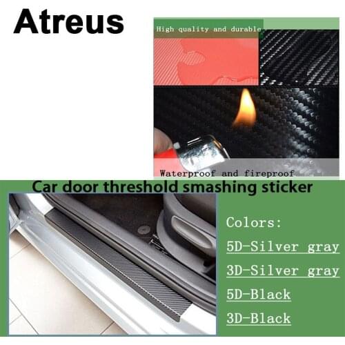 Atreus 3D 5D Car Door Threshold Crash Strip Carbon Fiber Sticker For Mitsubishi ASX Suzuki Subaru Acura Jeep Fiat 500 Hyundai