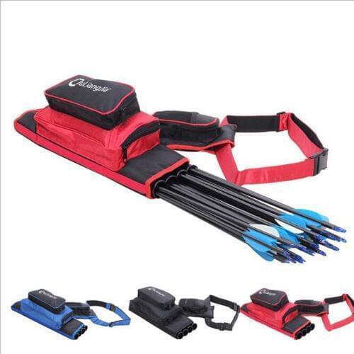 4Tubes Archery Arrow Quiver Arrow Advanced Canvas Arrow Bag Adjustable Buckle Hunting Case Arrow Quiver