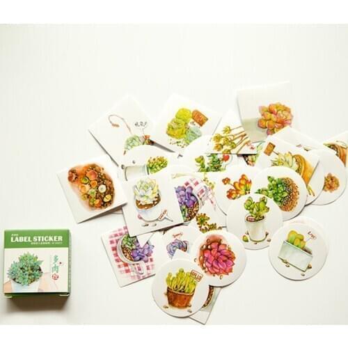 40pcs/pack cute Succulents Memo pad Stickers Posted It Kawaii Planner Scrapbooking Stationery Sticker Escolar School Supplies