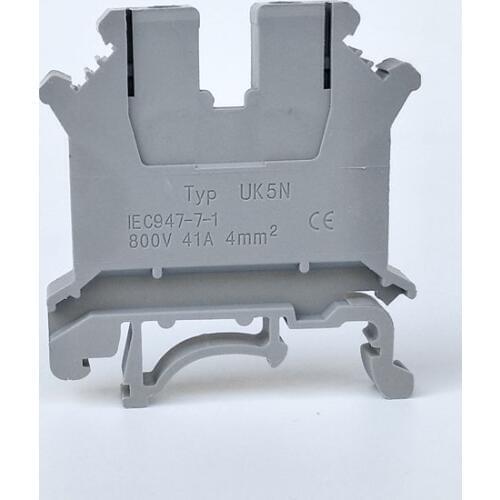 5PCS Din Rail Terminal Block UK-5N Wire Connector Connductor Universal Class Connector Screw Terminal Block Strips UK5N