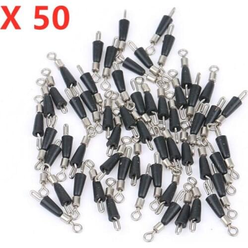 50PCS Pike Fishing Accessories Connector Pin Bearing Rolling Swivel Stainless Steel Snap Fishhook Lure Swivels Tackle Fish Tool