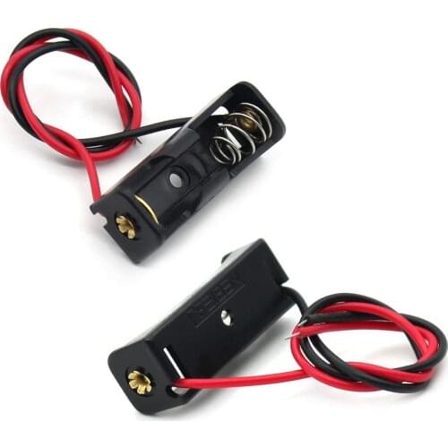 50pcs/lot wholesale 12V 23A Battery Spring Clip Holder Plastic A23 Battery Case Holder Storage Box With Black Red Wire Leads