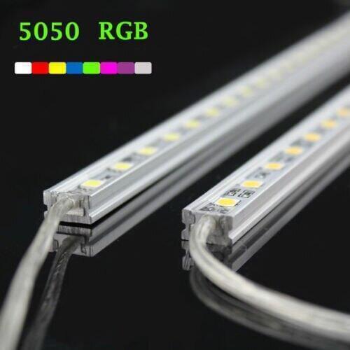 5X 30 LED RGB Color Changing SMD 5050 Strip Grill Lights BAR Groove Hard Rigid Waterproof lamp Cabinet indoor/outdoor