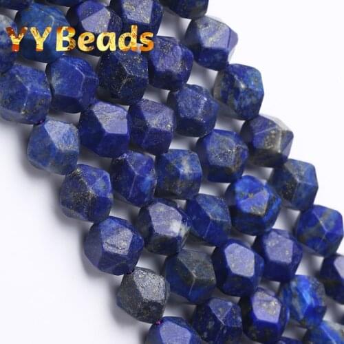 Natural Stone Faceted Lapis lazuli Beads Loose Spacer Charm Beads For Jewelry Making DIY Women Bracelets Accessories 6 8 10mm