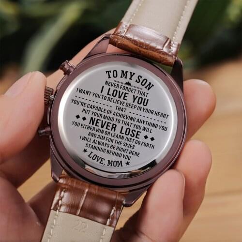 Mom To My Son-Engraved Watch I'M Always Here For You Luxury Watches Birthday Holiday Anniversary Gifts Wristwatches