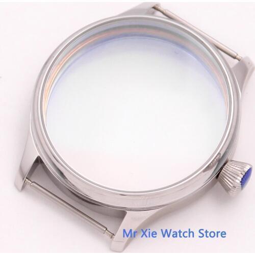 44mm Corgeut 316L stainless steel case fit ST36 ETA 6497 6498 mechanical movement Watch Case