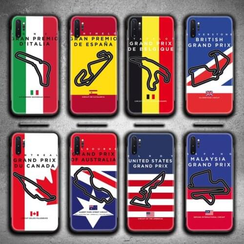 Formula 1 Racing Circuit Phone Case For Samsung Galaxy Note20 ultra 7 8 9 10 Plus lite M51 M21 M31S J8 2018 Prime