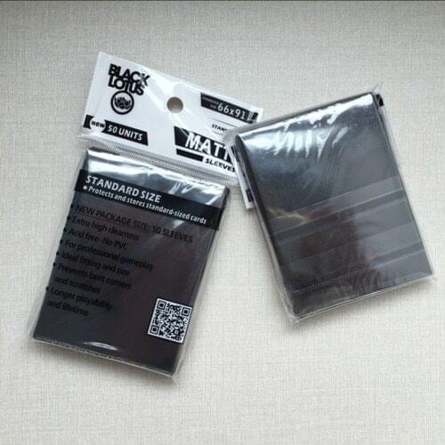 100 PCS/LOT Black Matte Sleeves, Protector for Trading Cards Mgt Cards Cover TCG/Pkm/YGO/MTG CARDS Matte Sleeves 66x91mm