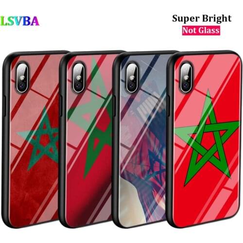 Black Cover MA Maroc Morocco Flag for iPhone 11 11Pro X XR XS Max for iPhone 8 7 6 6S Plus 5S 5 SE Glossy Phone Case