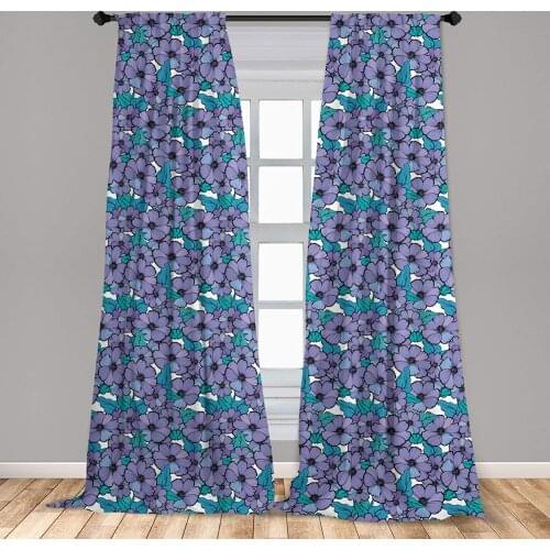 Flower Curtains Cartoonish Romantic Floral Repetition Window Treatments for Living Room Bedroom