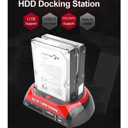 All in One Hdd Docking Station eSATA to USB 2.0 Adapter For 2.5/3.5 Hard Disk Drive Dock Station Hard Enclosure Card Reader