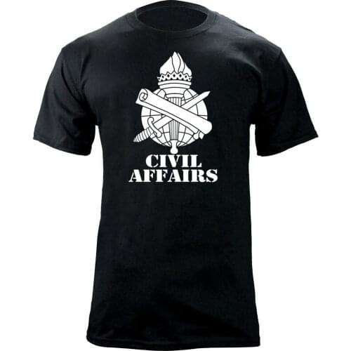 US Army Civil Affairs Branch Torch of Liberty Insignia Veteran T-Shirt. Summer Cotton O-Neck Short Sleeve Mens T Shirt New S-3XL