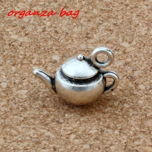 Hot ! 10pcs Zinc Alloy 3D tea pot Charms Pendant 17.5x13mm DIY Jewelry A-138