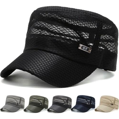 Summer Quick-Drying Mesh Baseball Cap Men Breathable Truck Sport Outdoor Fishing Mountaineering Hiking Running Sun Hat Bone A137