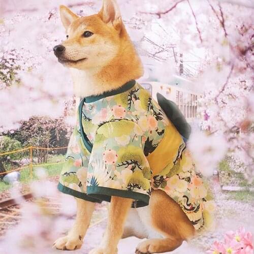 Japanese Style Kimono Dog Cothes Cat Dog Dress Small-large Pet Coat Corgi Shiba Inu Poodle Dog Christmas Easter Holiday Costumes
