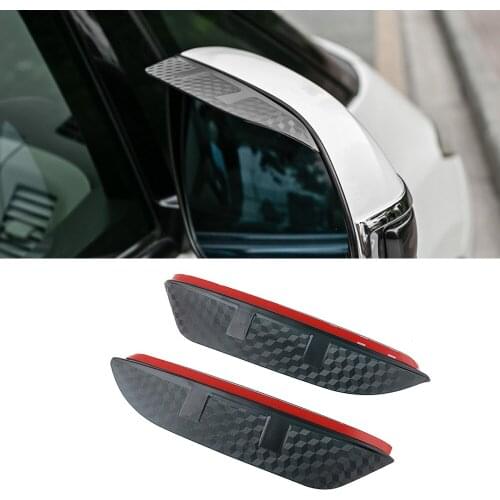 For Toyota 4Runner N280 2010-2019 Car Side Rear View Mirror Rain Visor Carbon Fiber Texture Eyebrow Sunshade Guard Cover Shield