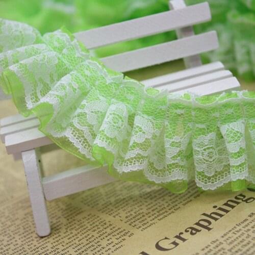41Yds 4cm Wide Lace Ruffle Trim Gathered Ribbon Fabric Embroidered Applique Sewing Craft Wedding Bridal Dress Embellishment Hot