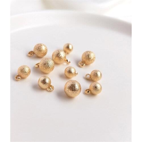 14K Gold Filled Flash sand small hanging beads frosted beads pendant DIY bracelet necklace pendant earrings jewelry accessories
