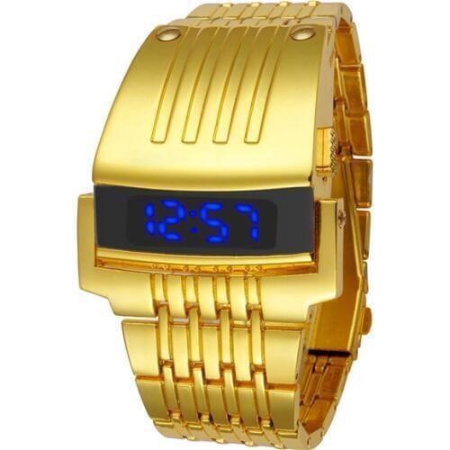 Fashion Full Steel Led Gold Digital Watch Men Sport Watches Military Watches IRON Man Bracelet Wristwatch Hours