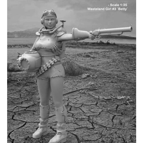 1:35 Scale Die-cast Resin War Scene Model Resin Female Soldier White Model 2350