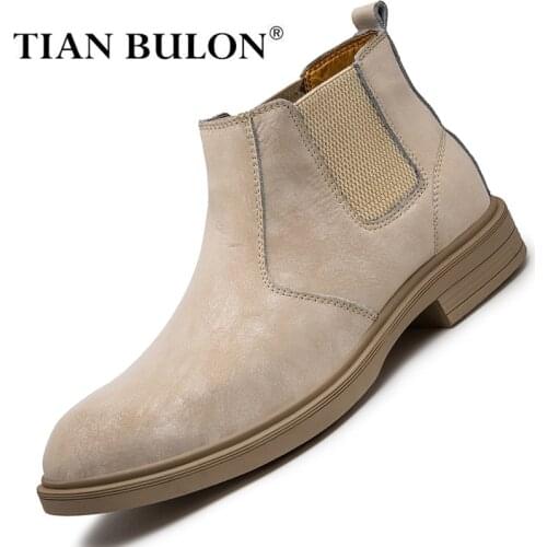 Fashion Men Leather Boots Warm Fur Outdoor Boots Men Winter High Quality Platform Boots Comfortable Ankle Men Boots Plus Size 47