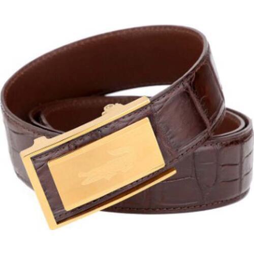 LINSHE crocodile Automatic buckle belt leisure fashion personality belts new Genuine leather men Stainless men belt