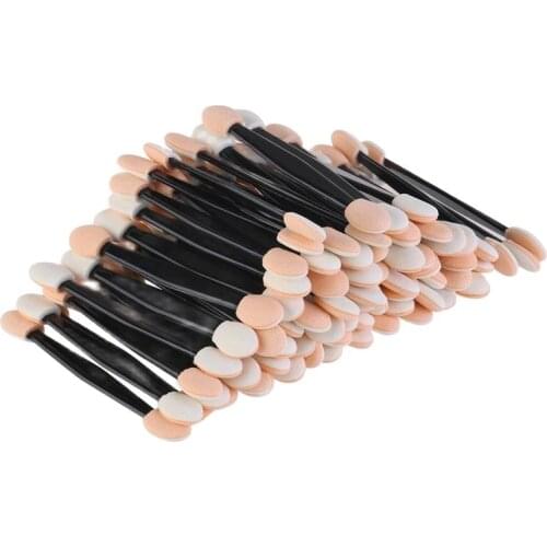 New 50/5 PCS Disposable Eyeshadow Brush Dual Sided Sponge Nylon Sets Make up Eye Shadow Brushes For Cosmetic Applicator Makeups