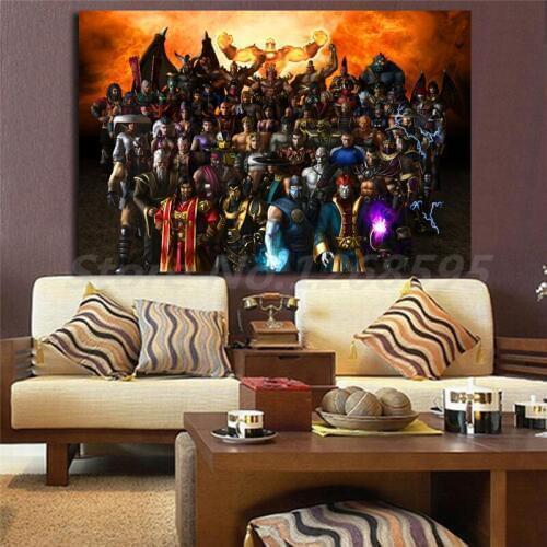 Mortal Kombat All Fighters HD Wallpaper Wall Art Canvas Posters Prints Painting Wall Pictures for Office Living Room Home Decor