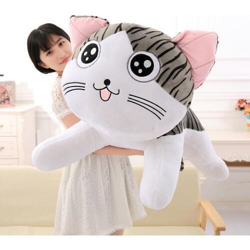 Huge Size Chis Cat Plush Toys Chis Cat Stuffed Doll Soft Animal Pillow Cushion Cheese Cat Stuffed Toys Dolls Present for Kids