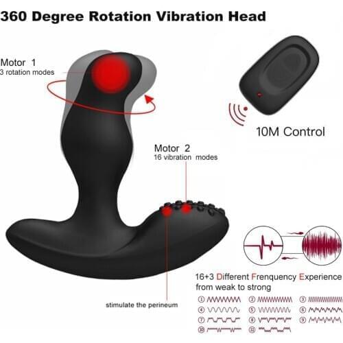 Roating 11+11 Mode Male Vibrating Anal Beads Vibrator Prostate Massager Anal Sex Toy for Men Vibrating Anal Sex Shop Erotic Toys