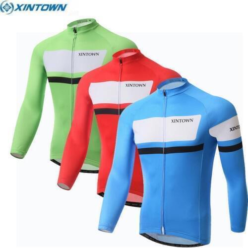XINTOWN Sportswear Cycling Jersey Bike Mens Ropa Ciclismo Bicycle Long Sleeve Cycling Clothing Top Jackets 3-Colors