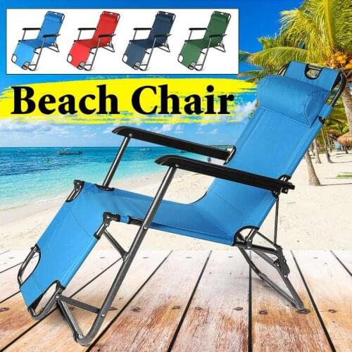 Foldable Beach Chair Camping Recliner Chair Lounge Terrace Chair Outdoor Lawn Chair Indoor Office Home Siesta Bed With Armrests