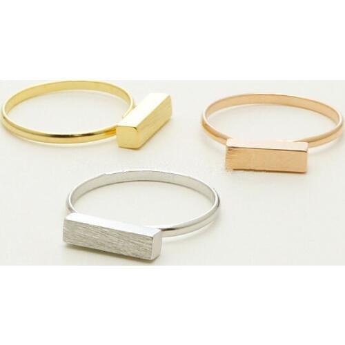 Thick Modern Bar Ring Rose orthogon rectangle Ring,geometric cuboid rings 30pcs lot