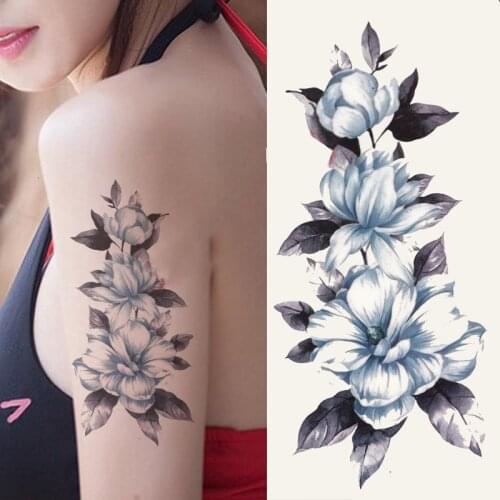 Waterproof Temporary Tattoo Sticker flowers on arm henna tatto stickers flash tatoo fake tattoos for girl women 7