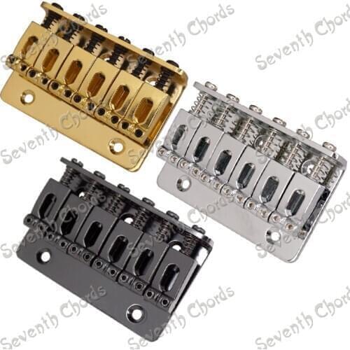 A Set Top Load Concave Saddle 6 String Bridge For Electric Guitar Replacement - Chrome - Black - Gold for choose - Length 65mm