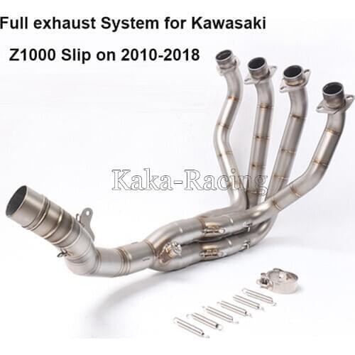 Z1000 2010-2017 2018 exhaust muffler Full System front link Mid pipe motorcycle exhaust middle link pipe for kawasaki Z1000