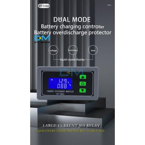 XY-CD63 Battery Charger Discharger Controller Module DC 6-60V ow Voltage Current Protection Board LED Digital Display