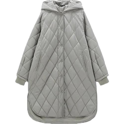 Za Womens Hooded Coats Long Jackets Winter Geometry With Hooded Overcoat Oversize Outwear Warm Coat Female Streetwear Coat TRF