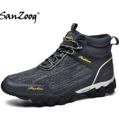Winter Waterproof Outdoor Men Hiking Boots Trekking Shoes Mountain Botas Senderismo Hombre Sepatu Gunung Treking Hicking Plush