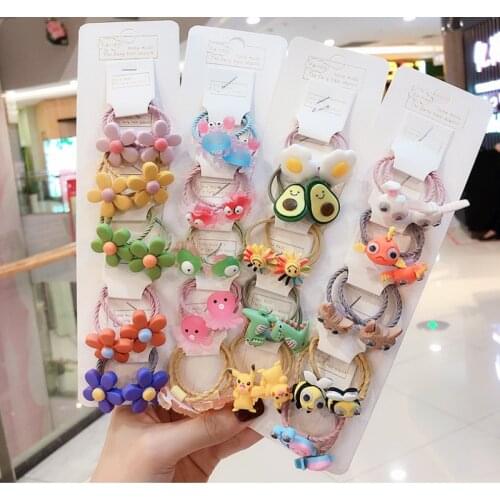 10pcs Lovely Flower Princess Headwear Baby Headdress Girls Hair Accessories Kids Elastic Hair Bands Children Hair Ropes TXTB1